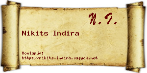 Nikits Indira névjegykártya